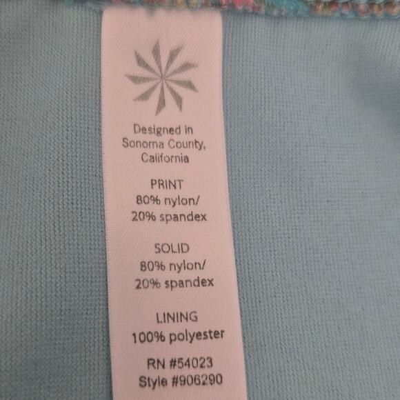 Athleta Pink Turquoise Yellow Athletic Walking Hiking Shorts Large - Picture 5 of 6